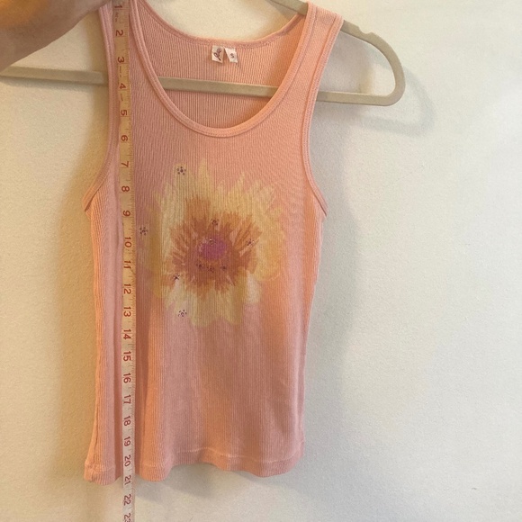 Joie Tank Top Boho Peach with Flower Design, Size S - Picture 6 of 9